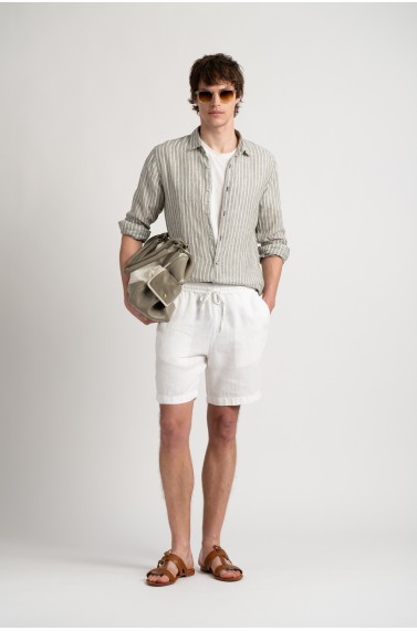 Chemise homme rayures blanche coupe ajustée|Marque de qualité -Europann 