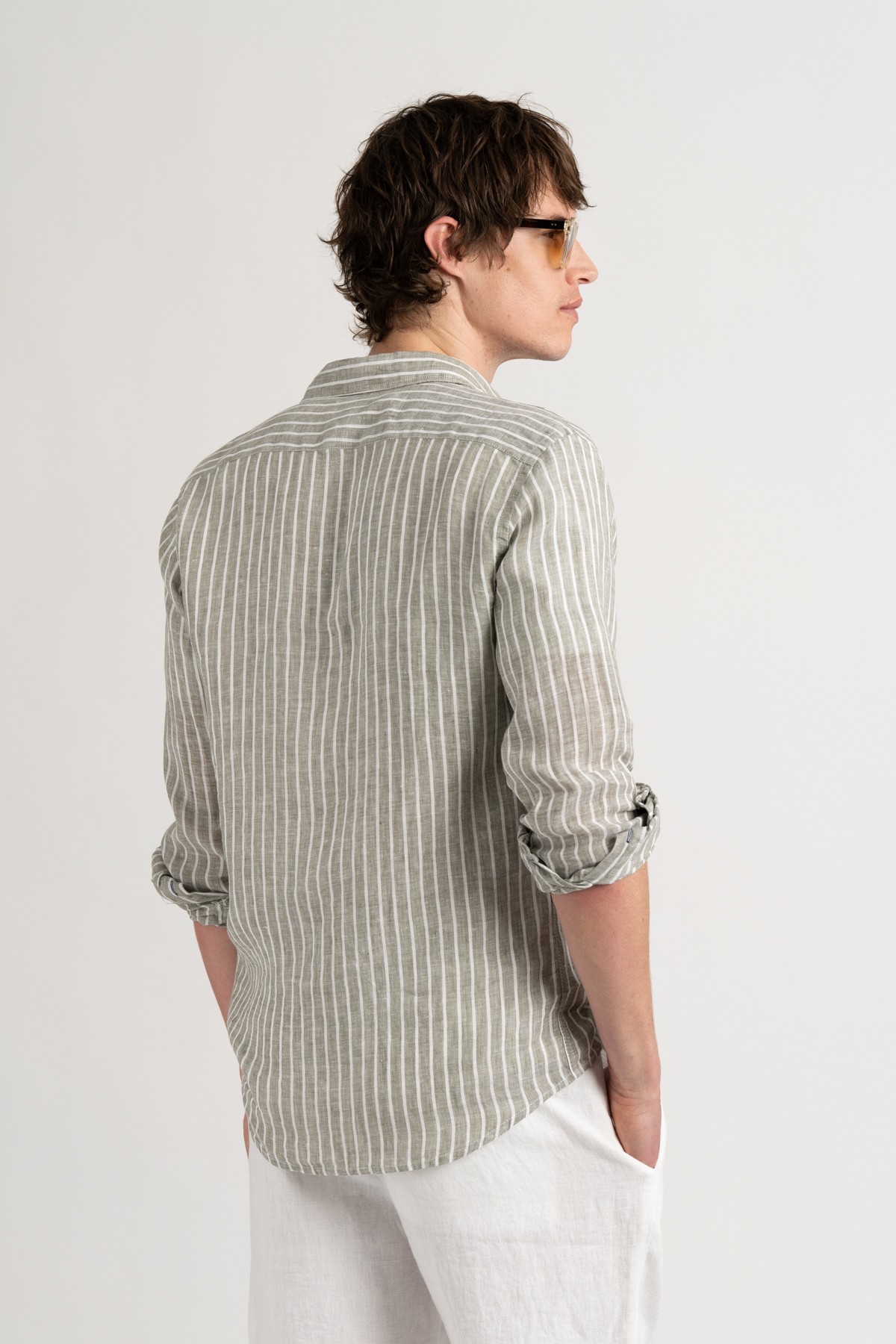 Chemise homme rayures blanche coupe ajustée|Marque de qualité -Europann 