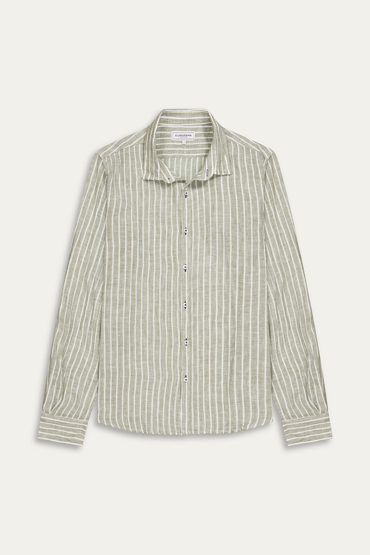 Men's striped white linen shirt |Quality brand Europann