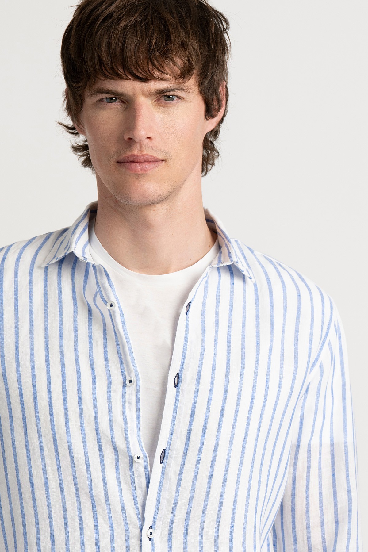 Chemise homme rayures bleu coupe ajustée|Marque de qualité -Europann 