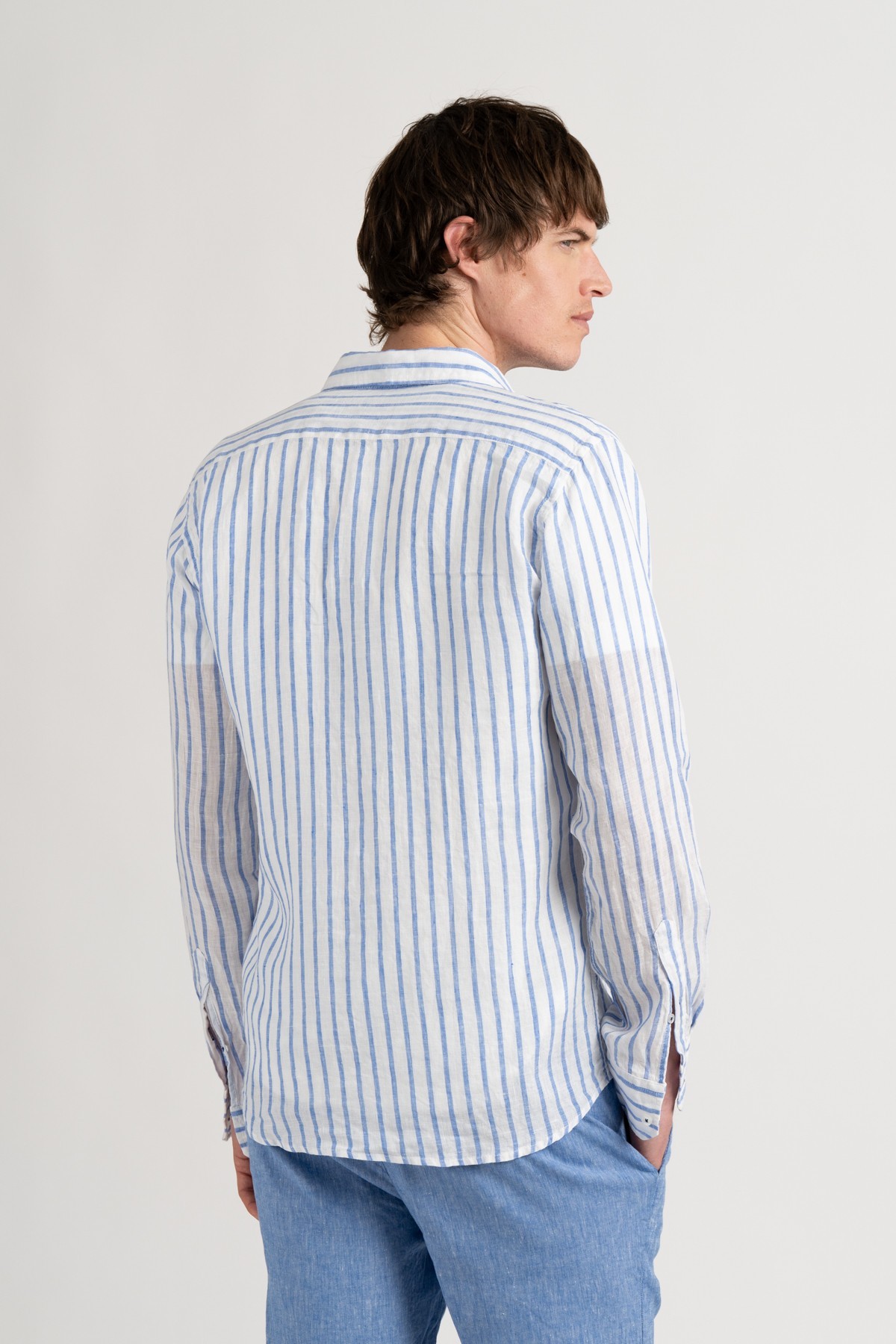 Chemise homme rayures bleu coupe ajustée|Marque de qualité -Europann 
