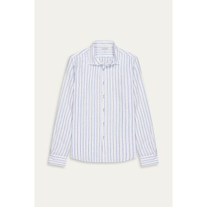 Men's striped white linen shirt |Quality brand Europann