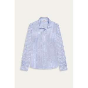 Men's striped blue linen shirt |Quality brand Europann