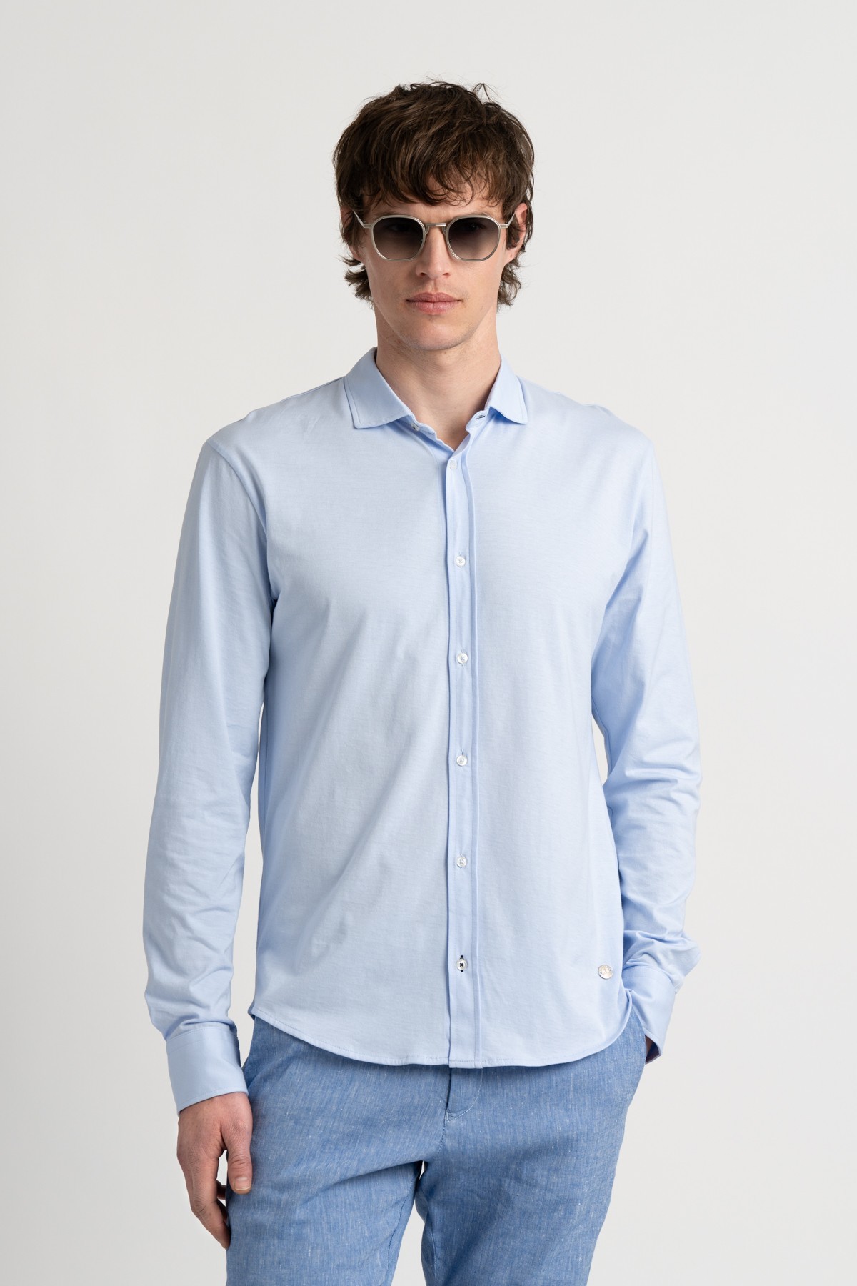 Sky blue color long sleeves shirt for men | Quality brand Europann 