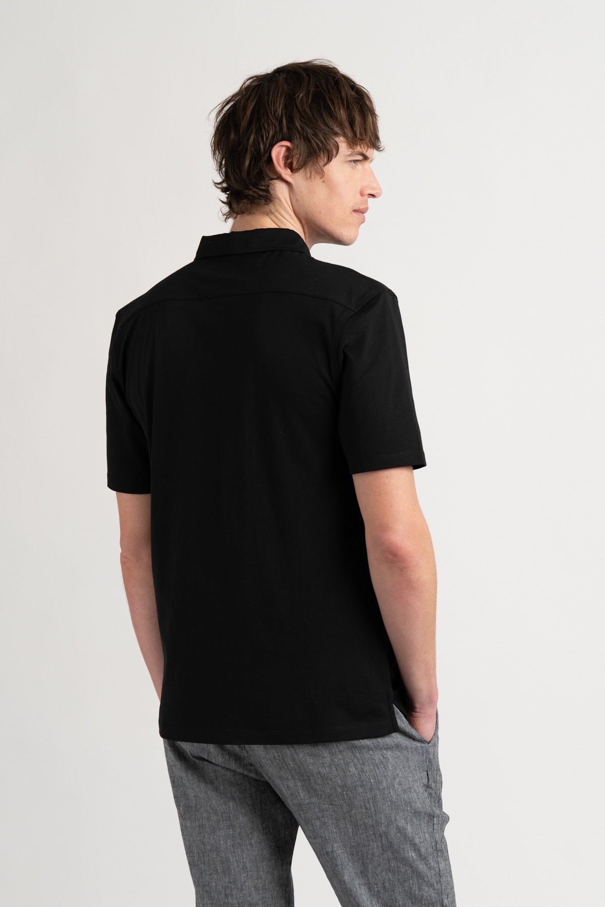 Black color short sleeves polo for men | Quality brand Europann 