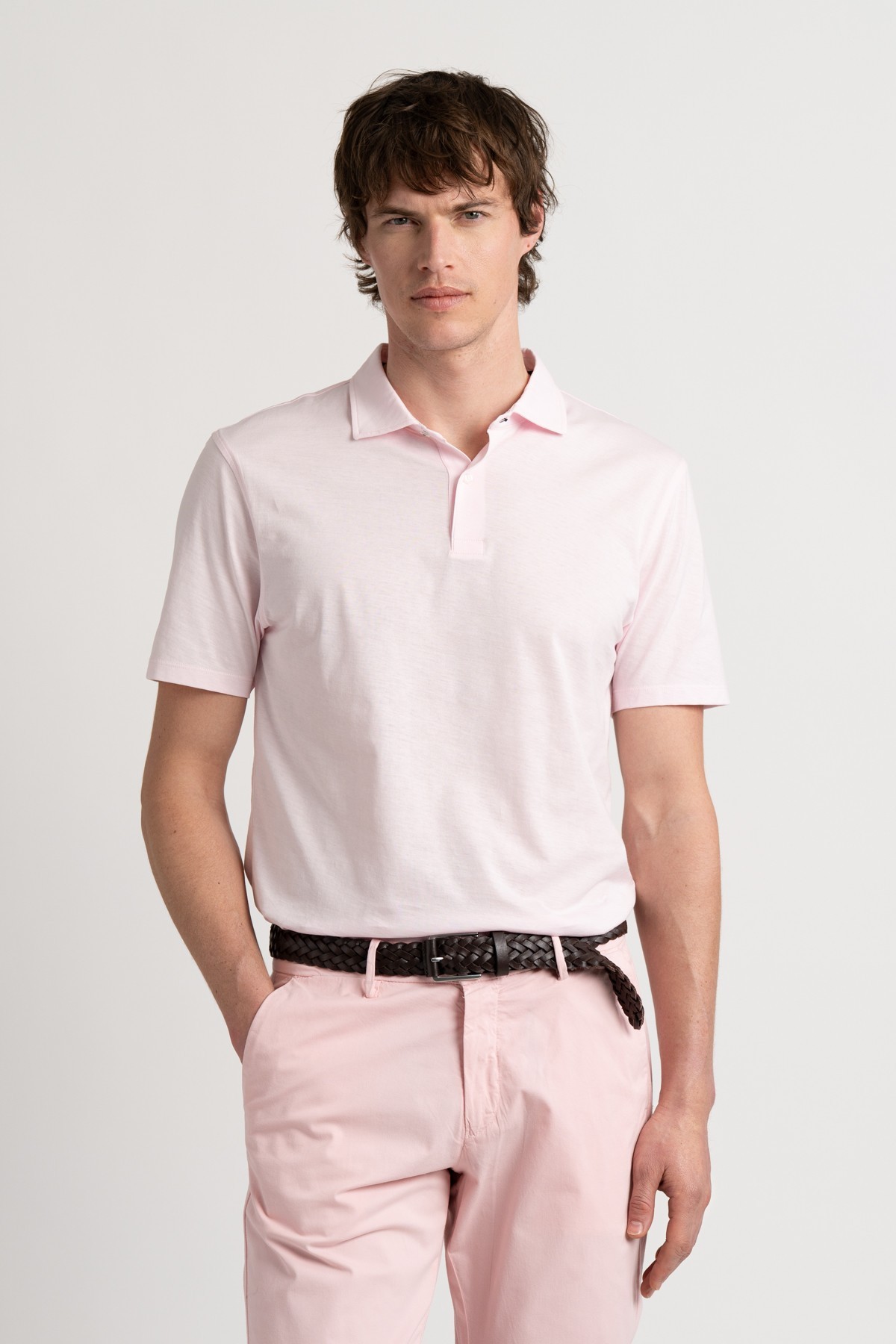 Pink color short sleeves polo for men | Quality brand Europann 
