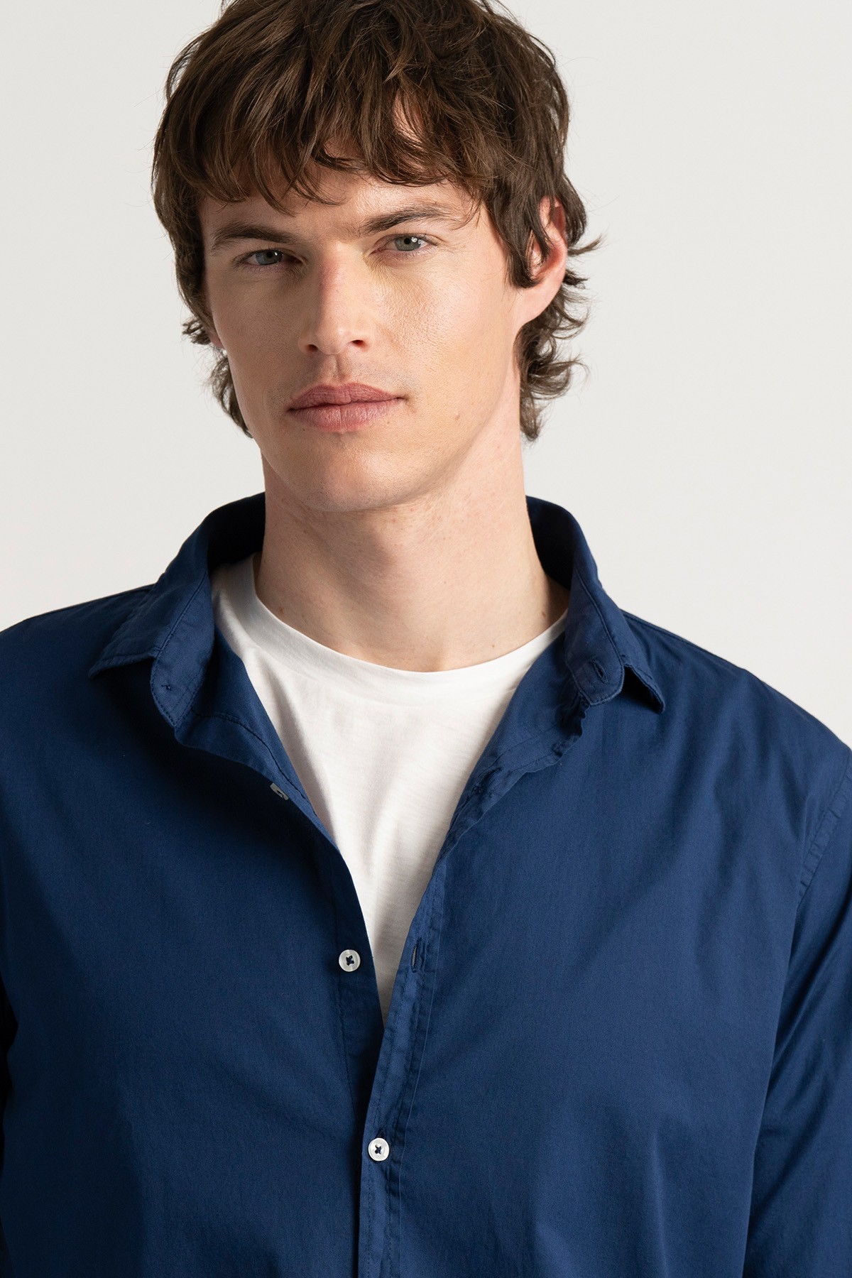 VARDY - Casual cotton voile shirt navy blue