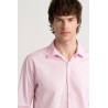 Chemise Homme manches longues unie rose slimfit|Europann 
