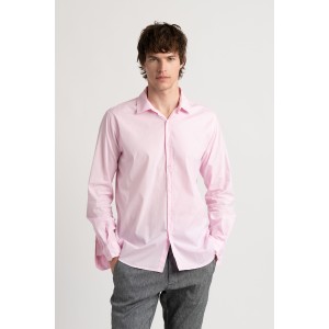 Chemise Homme manches longues unie rose slimfit|Europann 