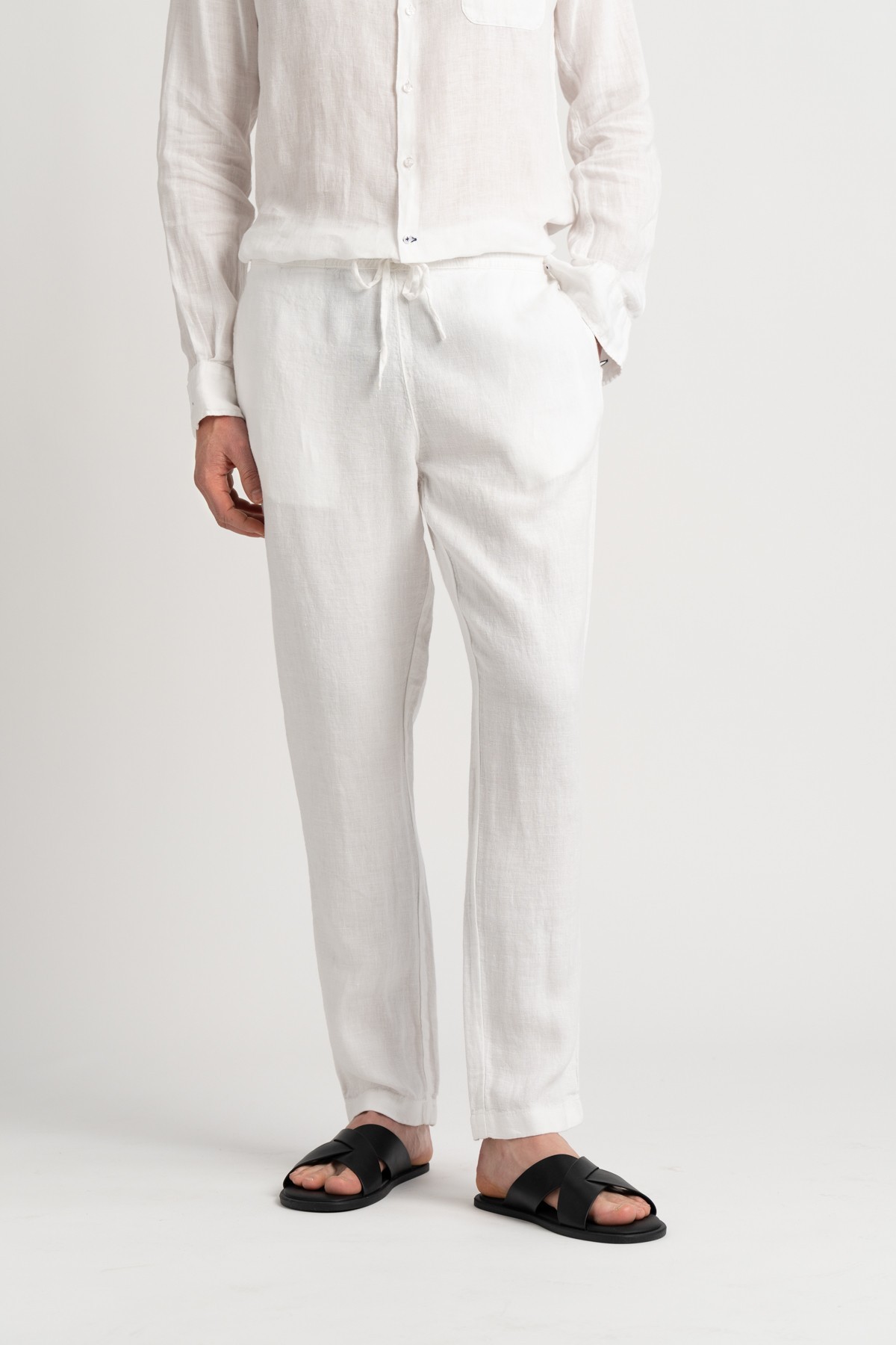 ROMA - White relaxed linen pants