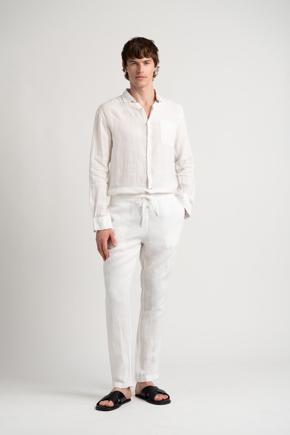ROMA - White relaxed linen pants