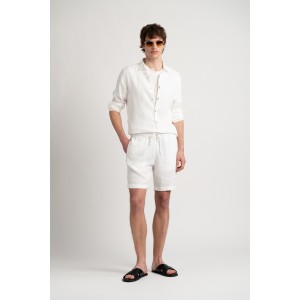 NAPOLI - White relaxed linen shorts