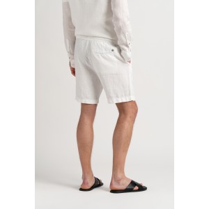 NAPOLI - White relaxed linen shorts