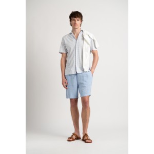 NAPOLI - Sky blue relaxed linen shorts