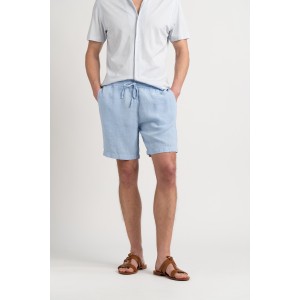 NAPOLI - Sky blue relaxed linen shorts
