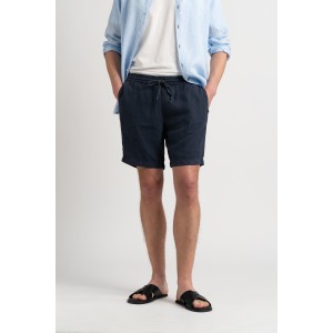 NAPOLI - Navy relaxed linen shorts