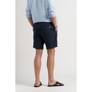 NAPOLI - Navy relaxed linen shorts