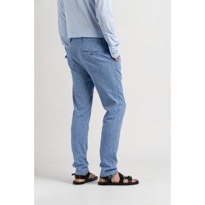 Pantalon chino slim en lin chiné Homme | Marque de qualité - Europann 