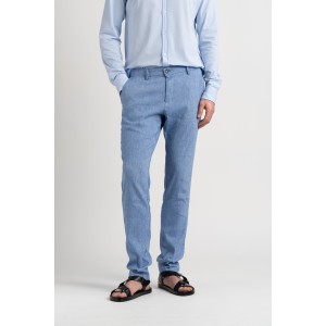 Pantalon chino slim en lin chiné Homme | Marque de qualité - Europann 