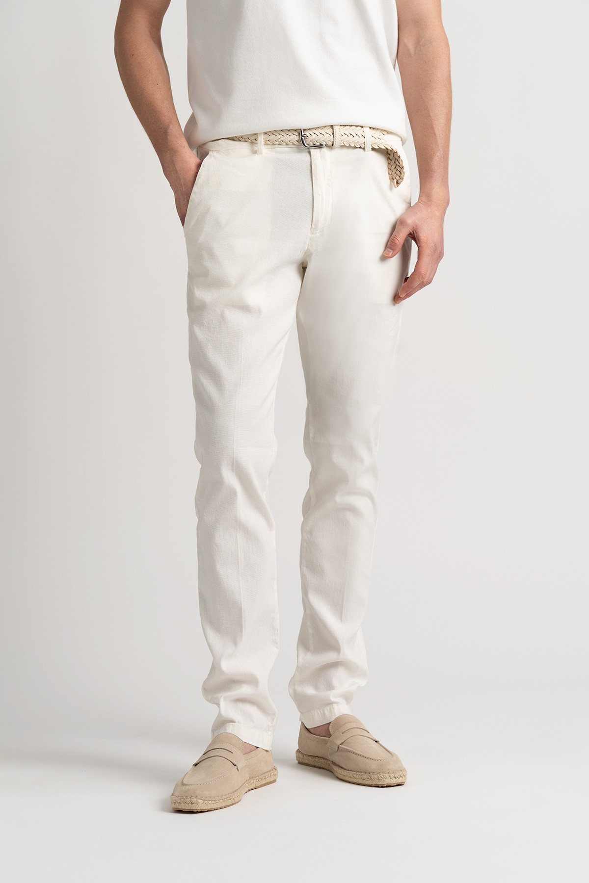 Chinos men's marl linen slim pants |  Quality brand Europann 