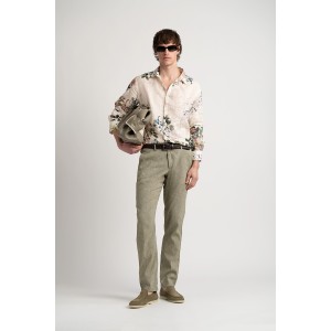 Pantalon chino slim en lin chiné Homme | Marque de qualité - Europann 