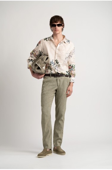 Chinos men's marl linen slim pants |  Quality brand Europann 