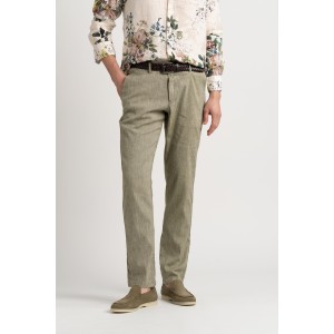 Pantalon chino slim en lin chiné Homme | Marque de qualité - Europann 