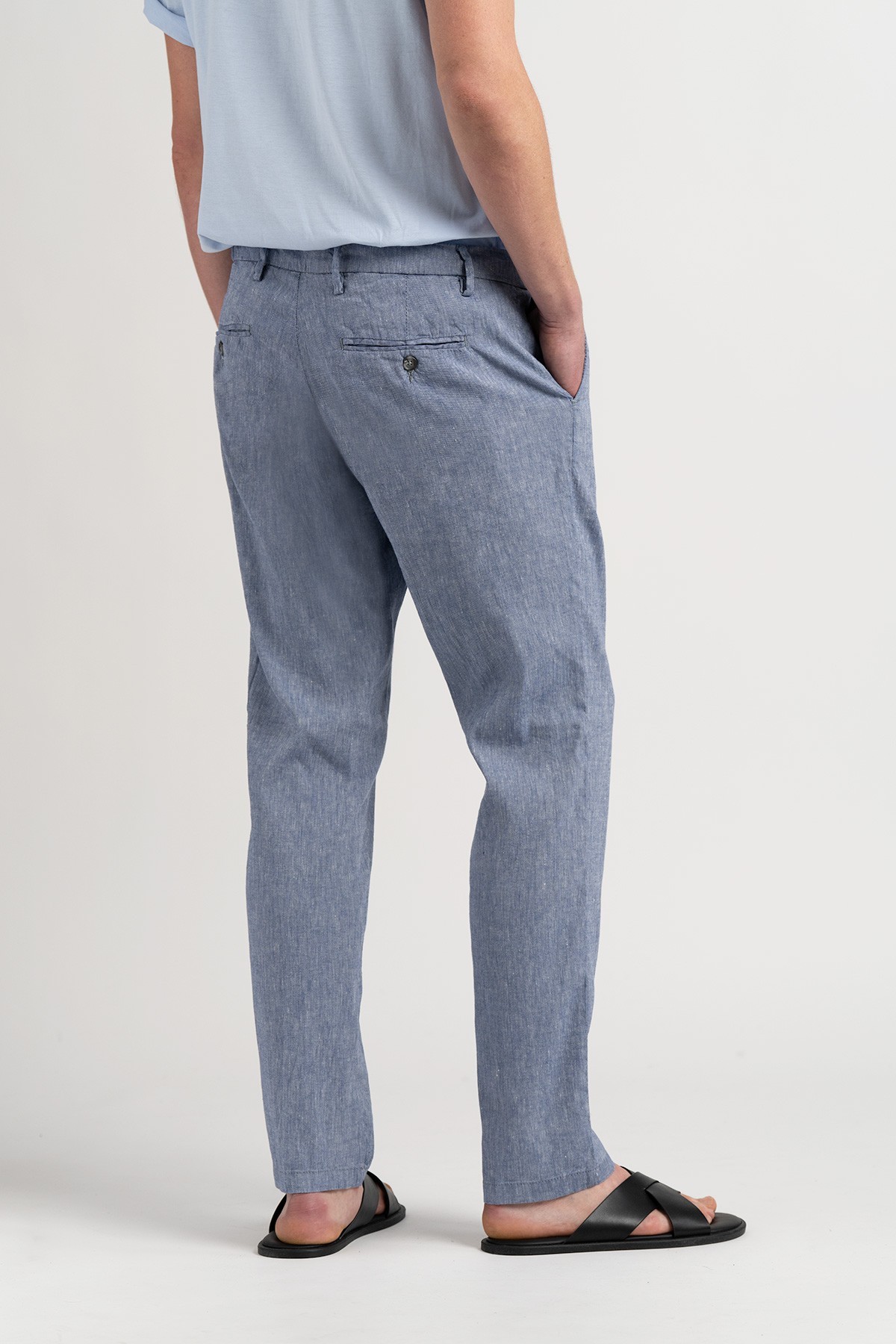 Chinos men's marl linen slim pants |  Quality brand Europann 