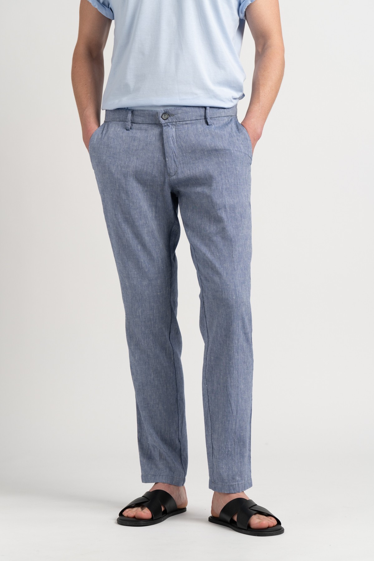 Chinos men's marl linen slim pants |  Quality brand Europann 