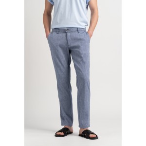 Pantalon chino slim en lin chiné Homme | Marque de qualité - Europann 
