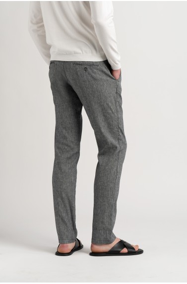Pantalon chino slim en lin chiné Homme | Marque de qualité - Europann 