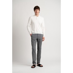 Pantalon chino slim en lin chiné Homme | Marque de qualité - Europann 