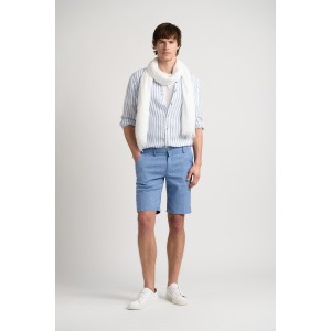 Linen-blended men's blue bermuda |  Quality brand Europann