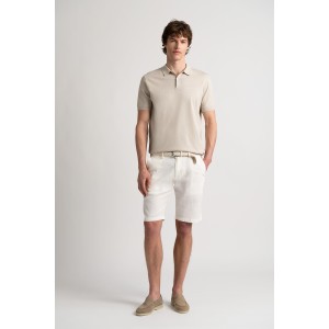 Linen-blended men's white bermuda |  Quality brand Europann 