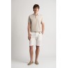 Linen-blended men's white bermuda |  Quality brand Europann 