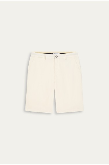 Linen-blended men's white bermuda |  Quality brand Europann 