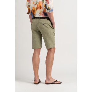 Linen-blended men's kaki bermuda |  Quality brand Europann 