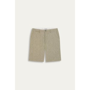 Linen-blended men's kaki bermuda |  Quality brand Europann 