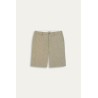 Linen-blended men's kaki bermuda |  Quality brand Europann 