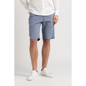 Linen-blended men's navy blue bermuda |  Quality brand Europann 