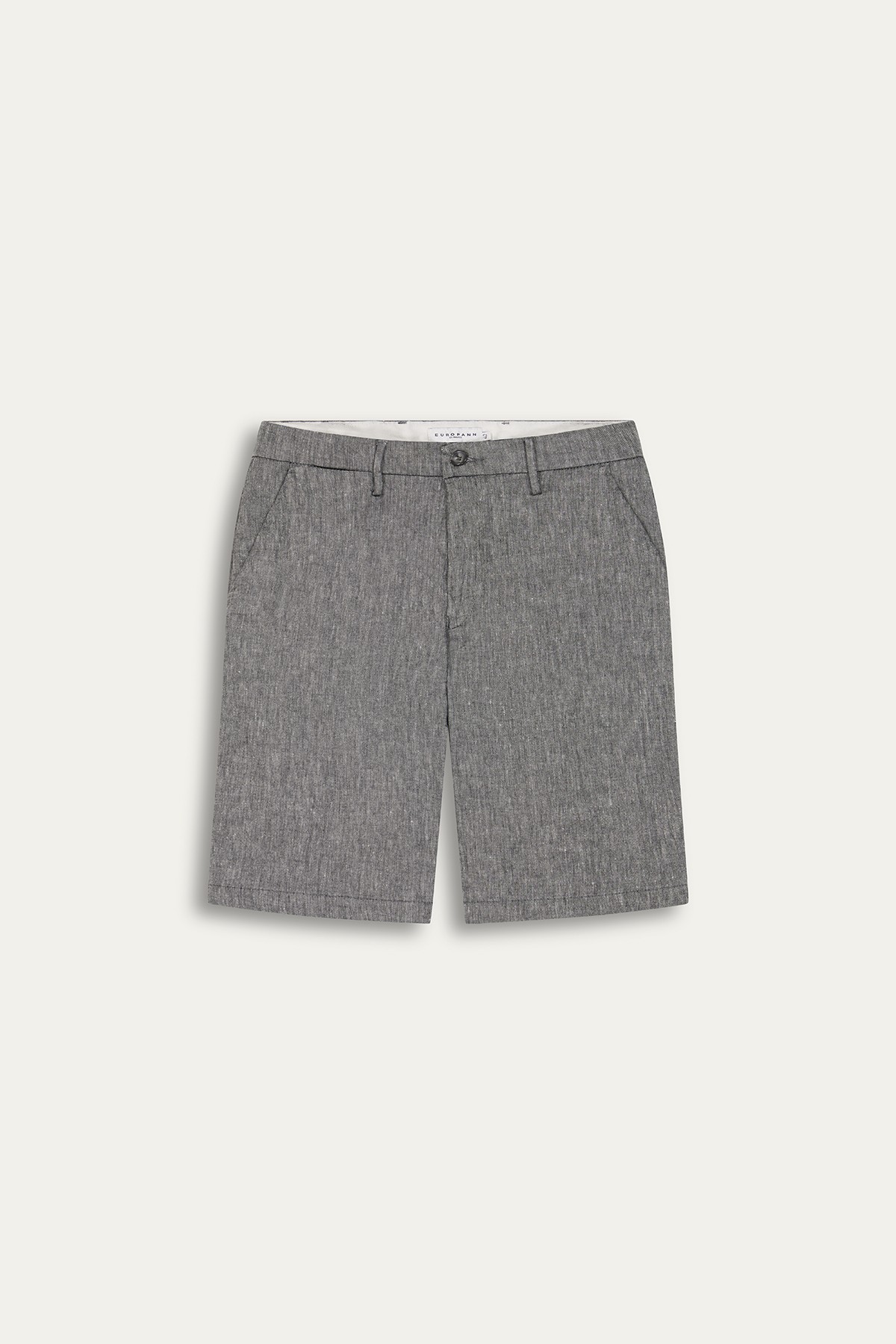 Linen-blended men's blue bermuda |  Quality brand Europann 