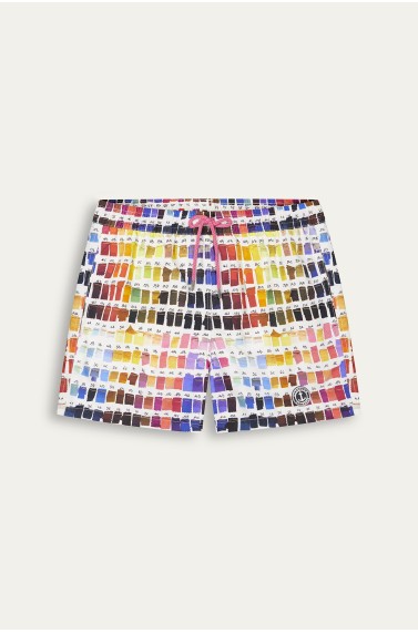 Short de bain fushia imprimé pantone|Maillot de qualité - Europann 