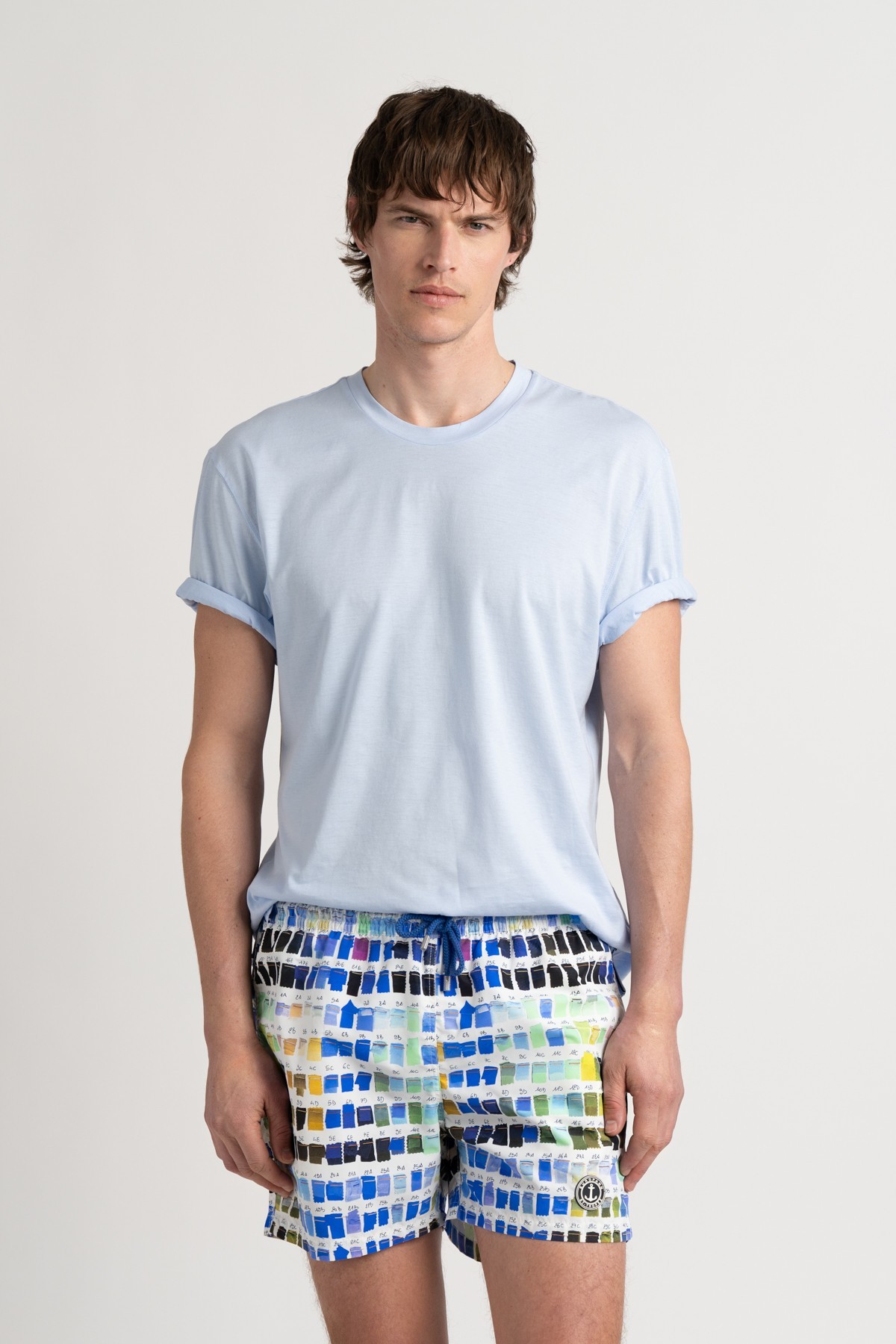 White swimshort with pantone prints  for mens| Quality brand Europann 