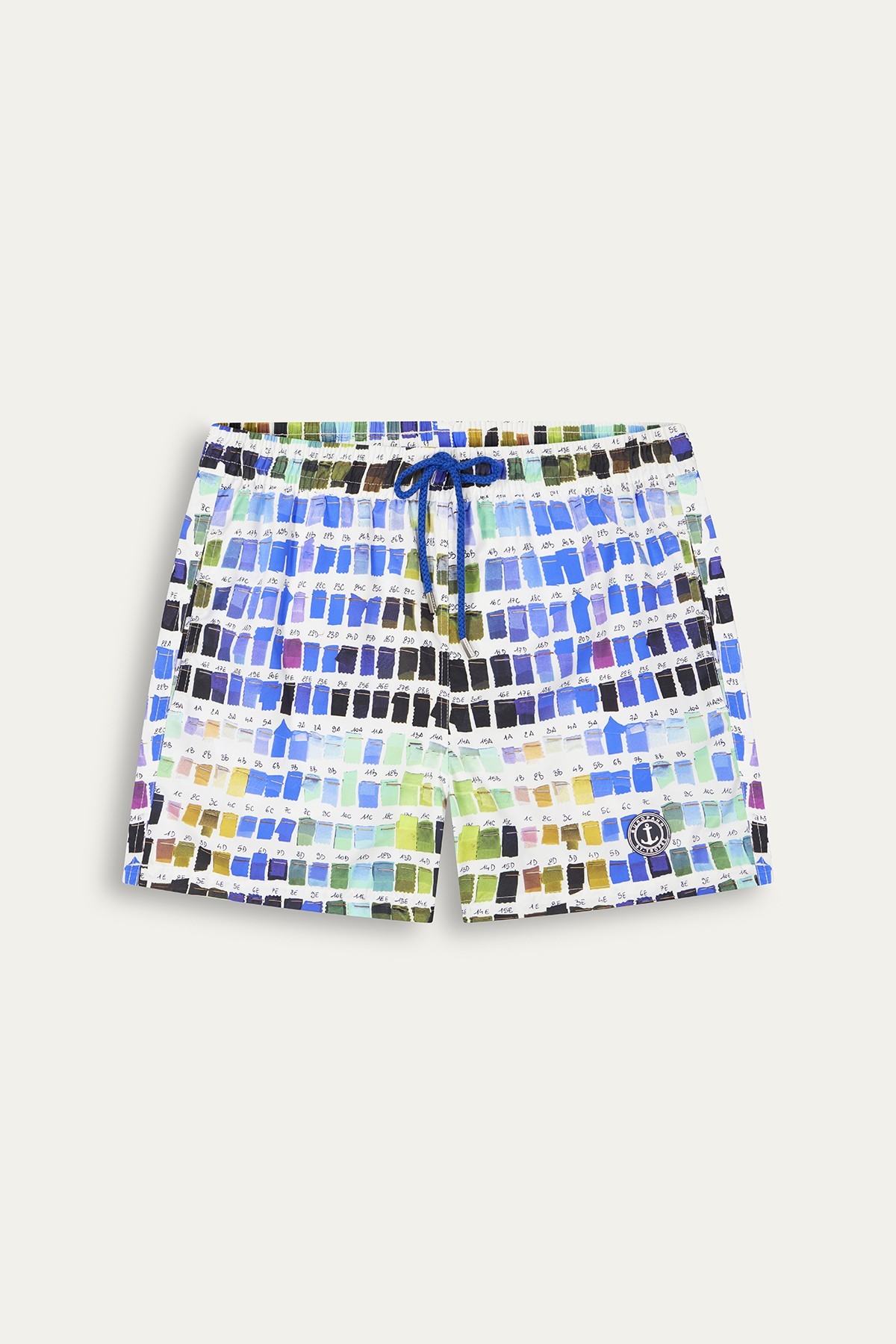 Short de bain blanc imprimé pantone|Maillot de qualité - Europann 