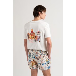 St Tropez prints ecru swim shorts for men Quality brand Europann 