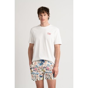 St Tropez prints ecru swim shorts for men Quality brand Europann 