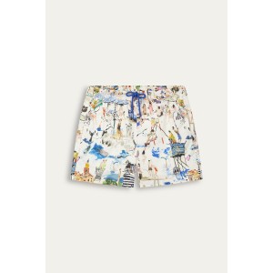 Short de bain ecru imprimé original St Tropez|Maillot de qualité - Europann