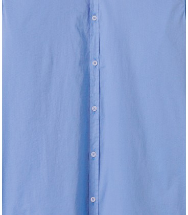 VARDY - Casual plain cotton voile shirt, ocean