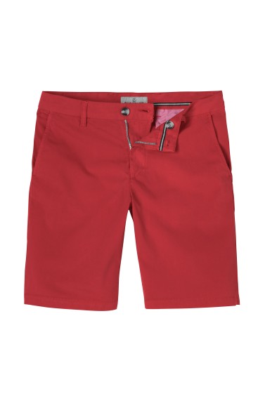 TEXAS - Bermuda chino slim uni, rouge