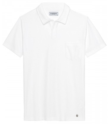 MITCH - Towelling white polo shirt